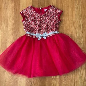 American Girl Red Sequin Tulle Winter Holiday Dress size 7